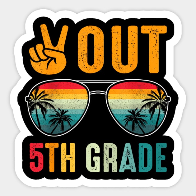 Peace Out 5th Grade  Graduation Last Day Of School Sticker by purplerari